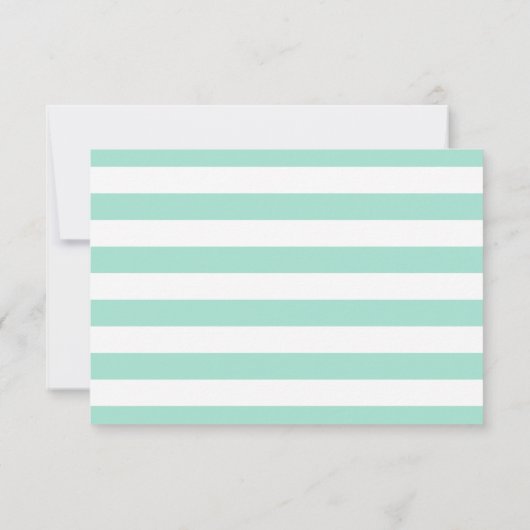 Moderne grüne Streifen florale UAWG RSVP Karte (Rückseite)