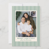 Moderne grüne Streifen Frohe Weihnachten 2 Foto (Vorderseite)