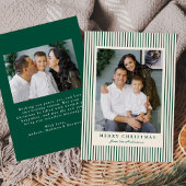 Moderne grüne Streifen Frohe Weihnachten 2 Foto