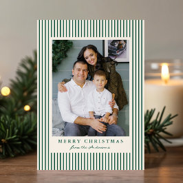 Moderne grüne Streifen Frohe Weihnachten 2 Foto