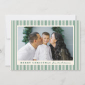 Moderne grüne Streifen Frohe Weihnachten 2 Foto (Vorderseite)