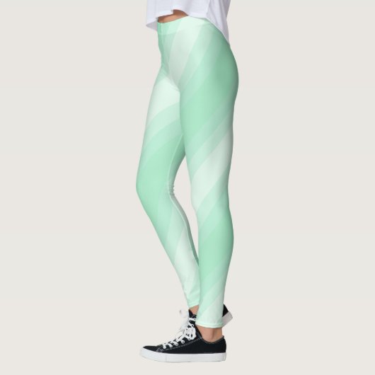 Moderne, grüne Streifen in modernem Design Leggings (Links)