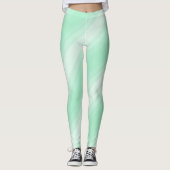 Moderne, grüne Streifen in modernem Design Leggings (Vorderseite)