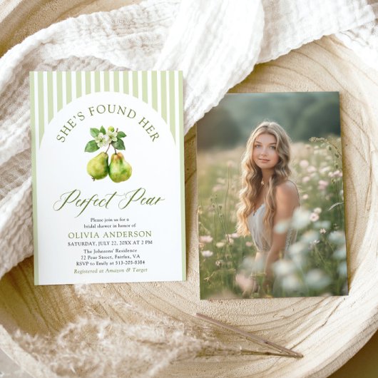 Moderne grüne Streifen Perfektes Brautparty Einladung