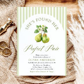 Moderne grüne Streifen Perfektes paarweites Brautp Einladung