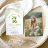 Moderne grüne Streifen Perfektes paarweites Brautp Einladung