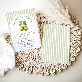 Moderne grüne Streifen Perfektes paarweites Brautp Einladung