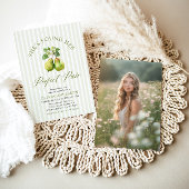 Moderne grüne Streifen Perfektes paarweites Brautp Einladung