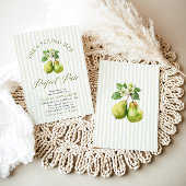 Moderne grüne Streifen Perfektes paarweites Brautp Einladung