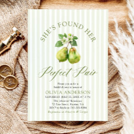 Moderne grüne Streifen Perfektes paarweites Brautp Einladung