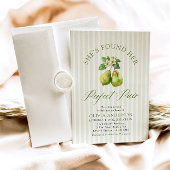 Moderne grüne Streifen Perfektes paarweites Brautp Einladung