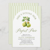 Moderne grüne Streifen Perfektes paarweites Brautp Einladung (Vorne/Hinten)