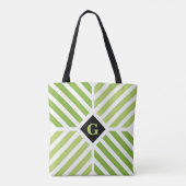 Moderne grüne Streifen Tasche (Rückseite)