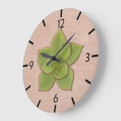 Moderne grüne Sukkulente Botanische Hand Gezeichne Große Wanduhr (Winkel)