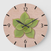 Moderne grüne Sukkulente Botanische Hand Gezeichne Große Wanduhr (Vorderseite)