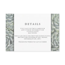 Moderne grüne Sukkuline | Angaben zur Hochzeitsemp