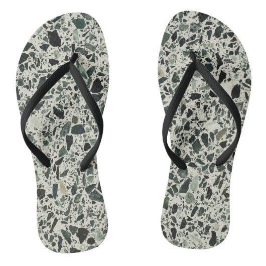 Moderne grüne Terrazzo Badesandalen (Fußbett)