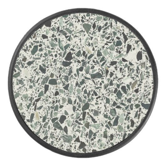 Moderne grüne Terrazzo Eishockey Puck (Vorderseite)