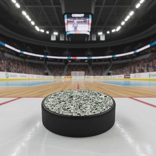 Moderne grüne Terrazzo Eishockey Puck