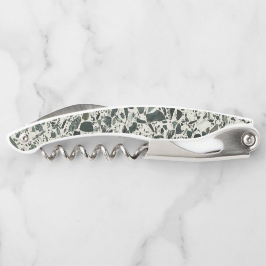 Moderne grüne Terrazzo Kellnermesser (Rückseite)