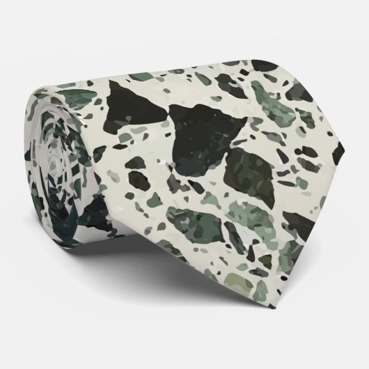 Moderne grüne Terrazzo Krawatte (Gerollt)