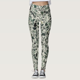 Moderne grüne Terrazzo Leggings