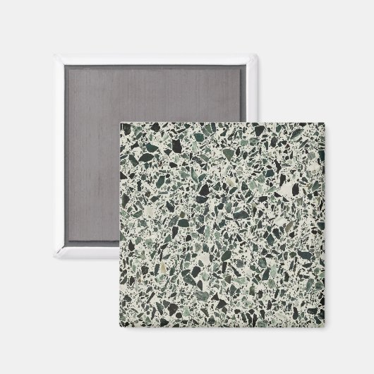 Moderne grüne Terrazzo Magnet (Vorderseite/Rückseite)