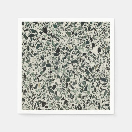 Moderne grüne Terrazzo Serviette (Vorderseite)