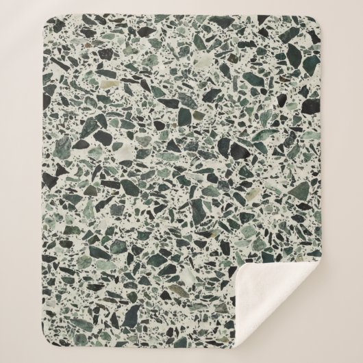 Moderne grüne Terrazzo Sherpadecke (Vorderseite)