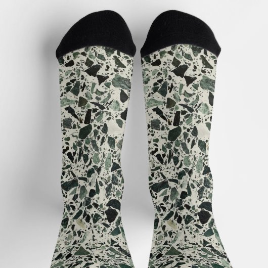 Moderne grüne Terrazzo Socken (Oben)