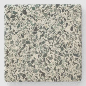 Moderne grüne Terrazzo Steinuntersetzer (Vorderseite)