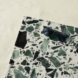 Moderne grüne Terrazzo Strandtuch