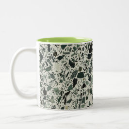 Moderne grüne Terrazzo Zweifarbige Tasse
