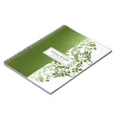 Moderne grüne Textur & Wirbel auf Weiß Notizblock (Linke Seite)