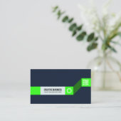 Moderne grüne und blaue Visitenkarte | Creative Co (Stehend Vorderseite)