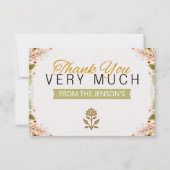 Moderne grüne und braune Botanicals Babydusche Dankeskarte (Vorderseite)