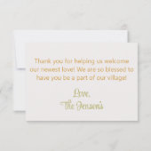 Moderne grüne und braune Botanicals Babydusche Dankeskarte (Rückseite)