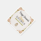 Moderne grüne und braune Botanicals Babydusche Serviette (Ecke)