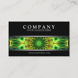 Moderne grüne und gelbe Mandala Visitenkarte