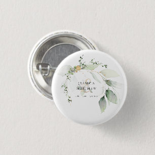 Moderne grüne und goldene Eukalyptus-Pflanze Button