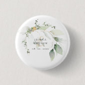 Moderne grüne und goldene Eukalyptus-Pflanze Button (Vorderseite)