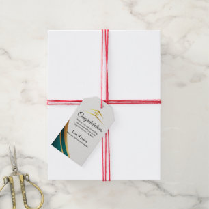 Moderne grüne und goldene Immobilien Geschenkanhänger