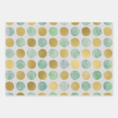 Moderne grüne und goldene Wasserfarbe Geschenkpapier Set (Vorderseite)