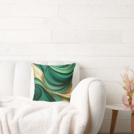 Moderne grüne und goldene Weihnachtszeit-Wohngesta Kissen