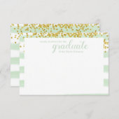 Moderne grüne und goldene Wörter der Ratenkarten Hinweiskarte (Vorne/Hinten)