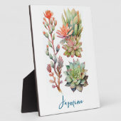 Moderne grüne und korallenfarbene Pflanze Fotoplatte (Seite)