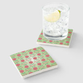 Moderne grüne und rote Liebe, Frieden, Jozia Steinuntersetzer (Seitenansicht)