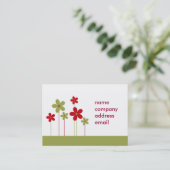 moderne grüne und rote Visitenkarte (Stehend Vorderseite)