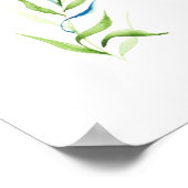 Moderne grüne und weiße botanische Schrift Poster (Ecke)