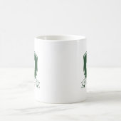 Moderne grüne und weiße Golfball-Name-Monogramm Kaffeetasse (Mittel)